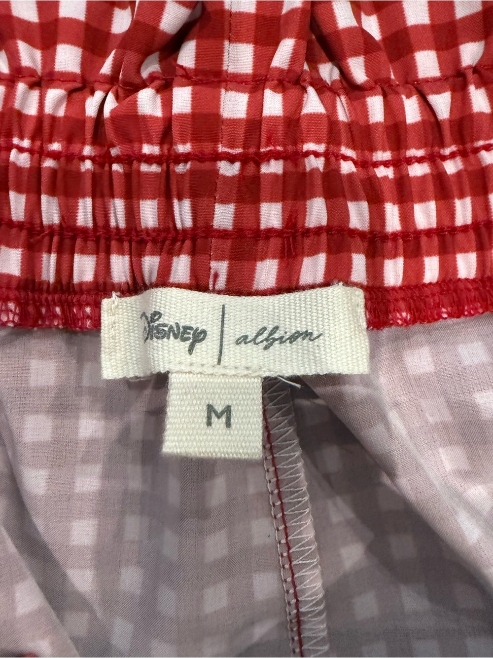 Red Gingham Ruffle Waist Women’s Shorts - Picture 4 of 5